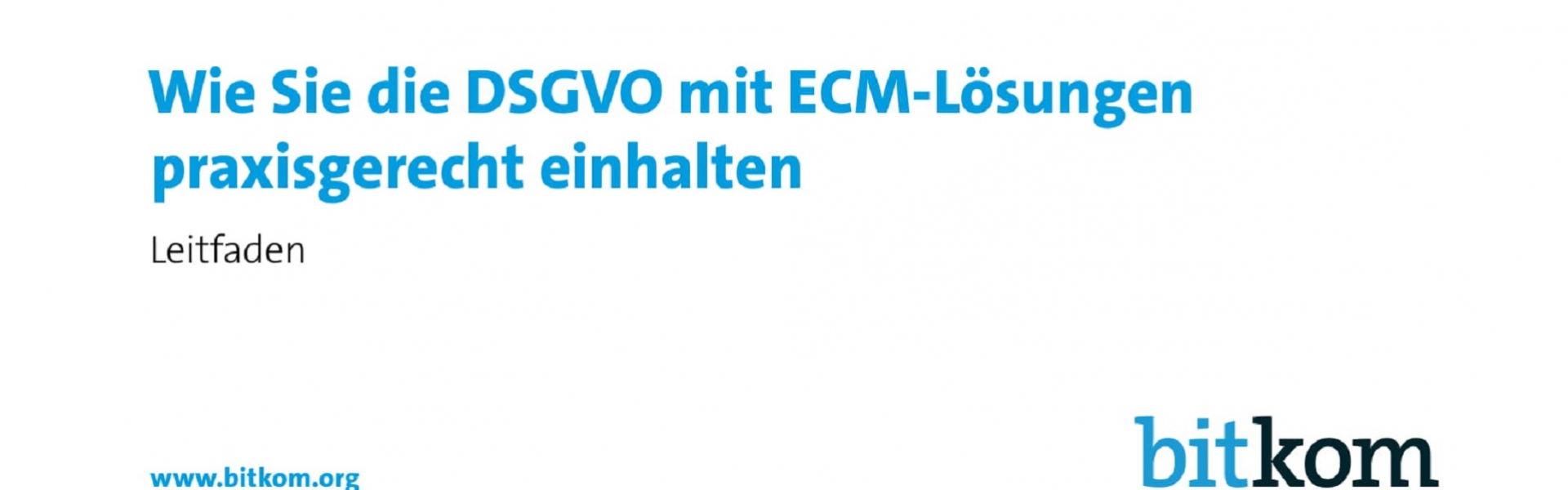 Bitkom-Leitfaden ECM & DSGVO Erschienen - BCT