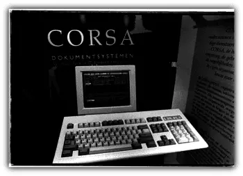 Corsa platform in beginjaren met oude computer